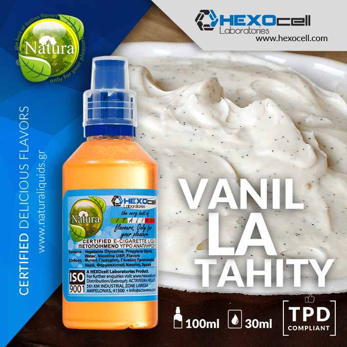 MIX & SHAKE - NATURA 30/60ML - VANILLA TAHITY (ΕΛΑΦΡΙΑ ΒΑΝΙΛΙΑ ΤΑΙΤΗΣ)