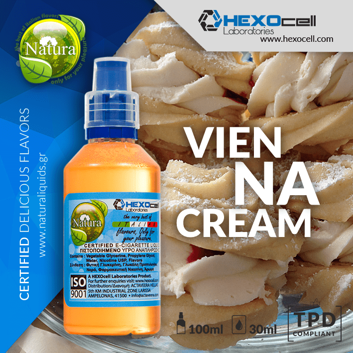 MIX & SHAKE - NATURA 30/60ML - VIENNA CREAM (ΒΙΕΝΕΖΙΚΗ ΚΡΕΜΑ ΖΑΧΑΡΟΠΛΑΣΤΙΚΗΣ)