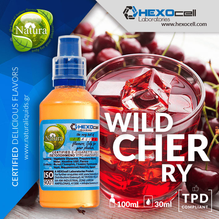 MIX & SHAKE - NATURA 30/60ML - WILD CHERRY (ΓΛΥΚΟΞΙΝΟ ΑΓΡΙΟΚΕΡΑΣΟ)