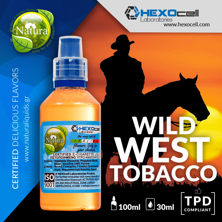 MIX & SHAKE - NATURA 30/60ML - WILD WEST TOBACCO (ΜΙΓΜΑ ΑΜΕΡΙΚΑΝΙΚΩΝ ΚΑΠΝΩΝ ΒΙΡΤΖΙΝΙΑ, ΜΠΕΡΛΕΙ & ΟΡΙΕΝΤΑΛ)