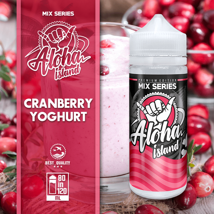 MIX & SHAKE - ALOHA ISLAND 80/120ML CRANBERRY YOGURT * TPD *