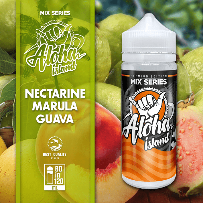 MIX & SHAKE - ALOHA ISLAND 80/120ML NECTARINE MARULA GUAVA - MANGO TYPE * TPD *