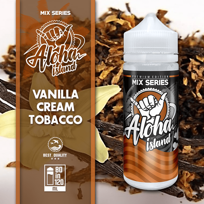 MIX & SHAKE - ALOHA ISLAND 80/120ML VANILLA-CREAM TOBACCO * TPD *