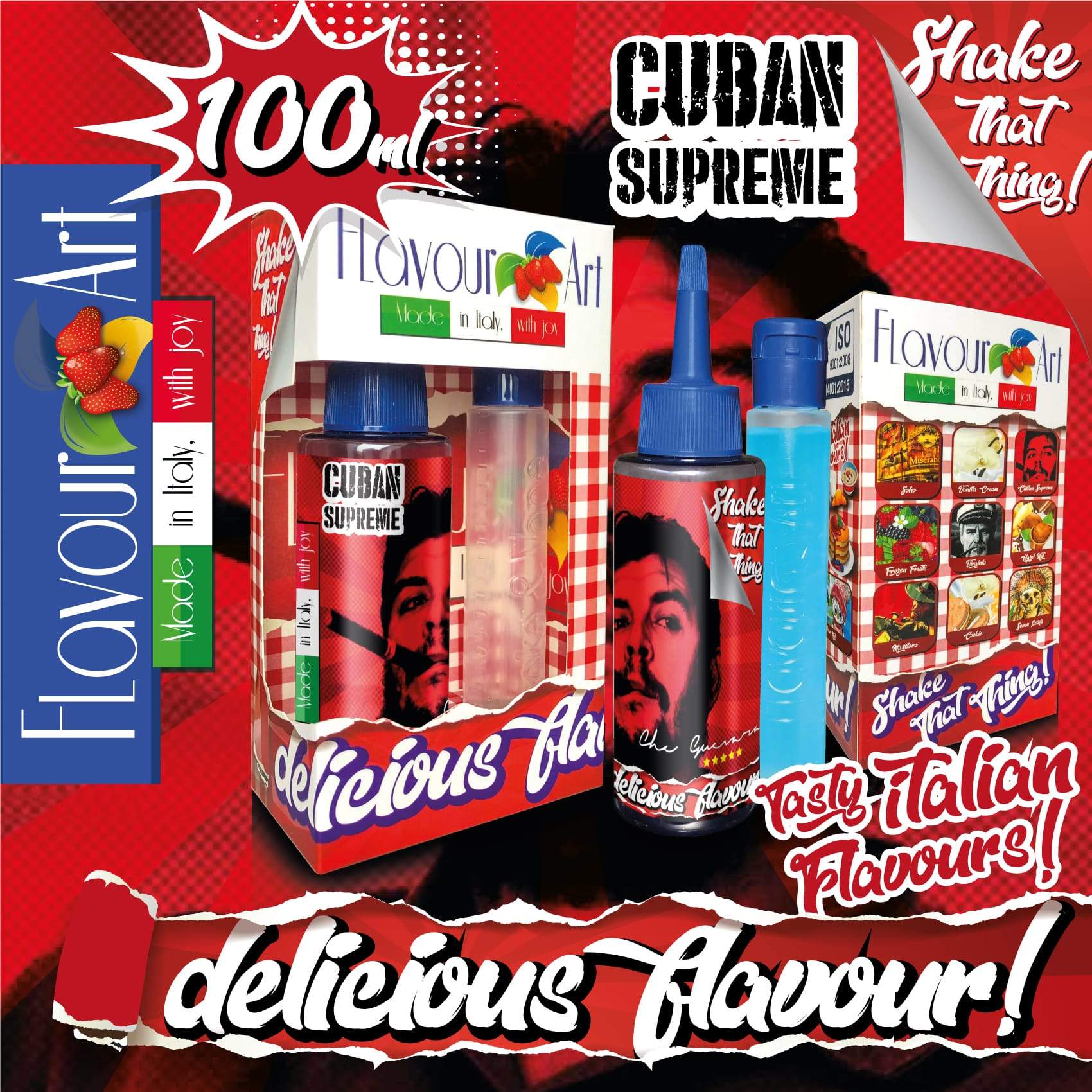 MIX & SHAKE - FLAVOURART ITALY 60/100ML - CUBAN SUPREME (ΕΚΛΕΚΤΟΣ ΚΑΠΝΟΣ ΠΟΥΡΟΥ & ΚΑΚΑΟ)