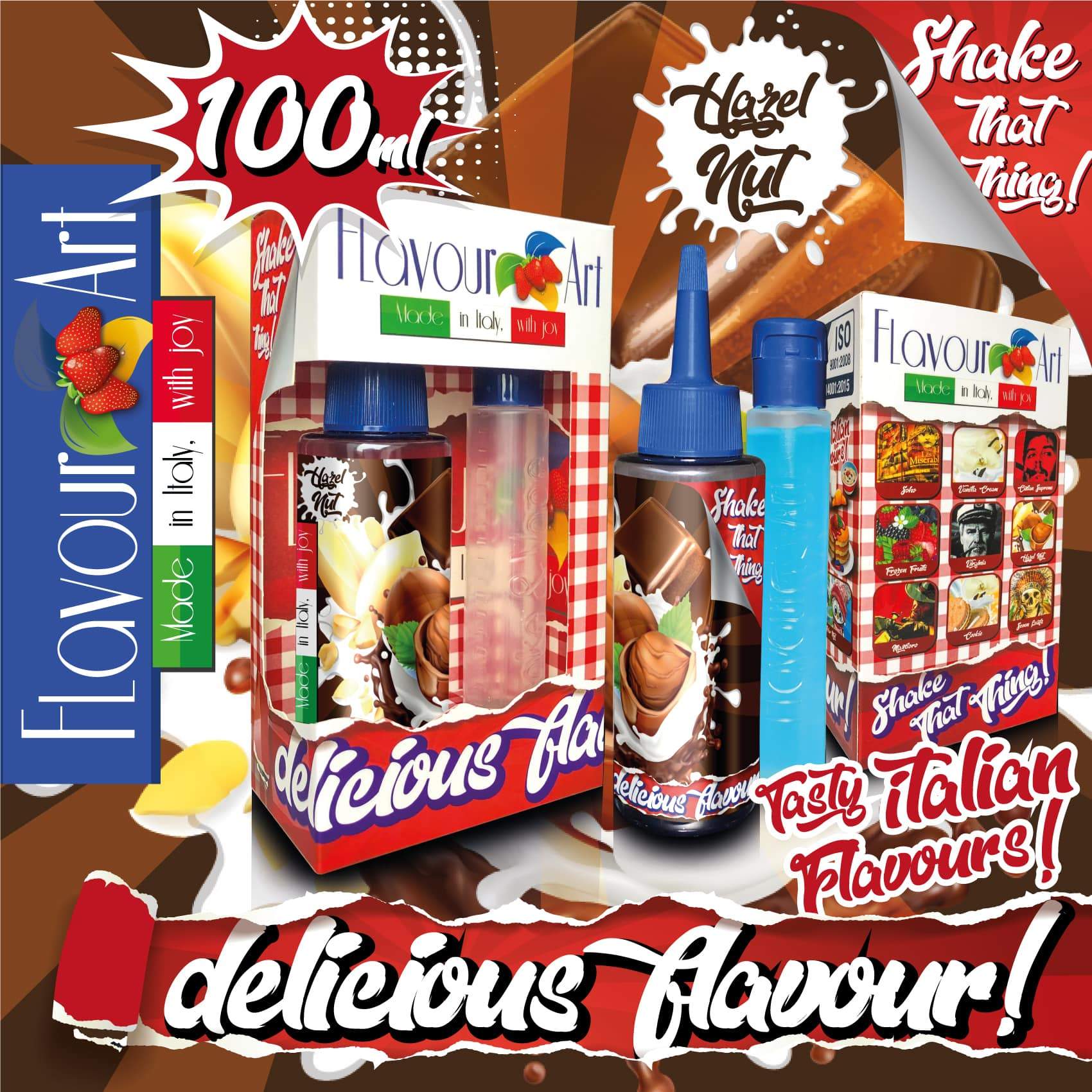 MIX & SHAKE - FLAVOURART ITALY 60/100ML - HAZELNUT (ΦΟΥΝΤΟΥΚΙ)