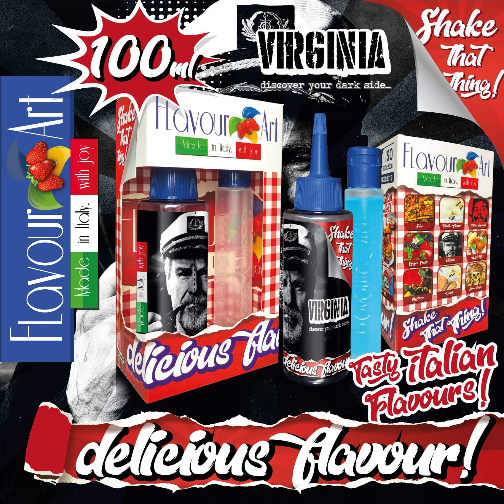 MIX & SHAKE - FLAVOURART ITALY 60/100ML - VIRGINIA (ΗΠΙΟΣ ΣΤΡΙΦΤΟΣ ΚΑΠΝΟΣ VIRGINIA)