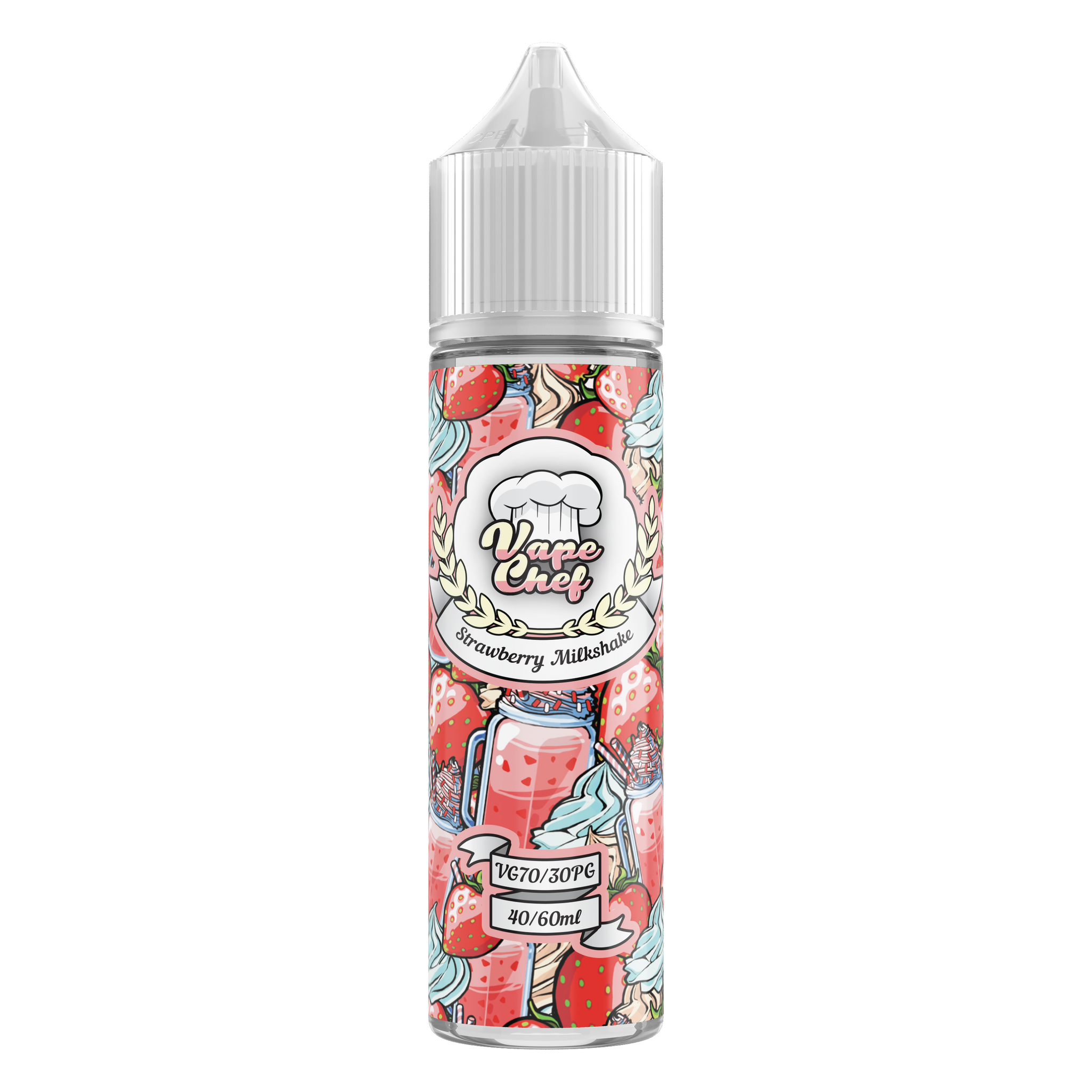 MIX & SHAKE - VAPE CHEF 40/60ML STRAWBERRY MILKSHAKE * TPD *