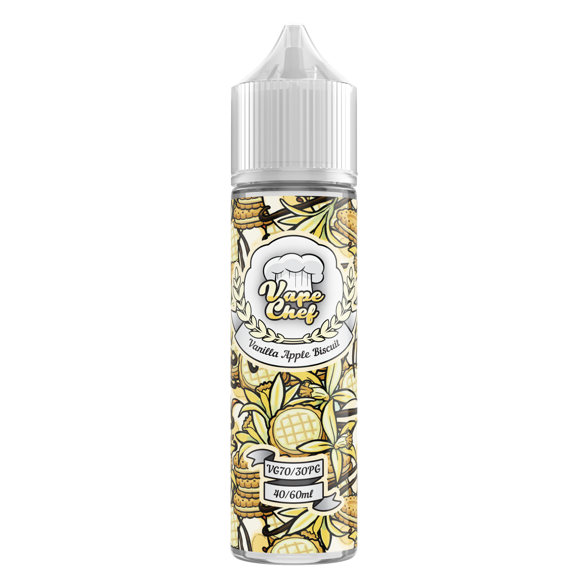 MIX & SHAKE - VAPE CHEF 40/60ML VANILLA APPLE BISCUIT * TPD *