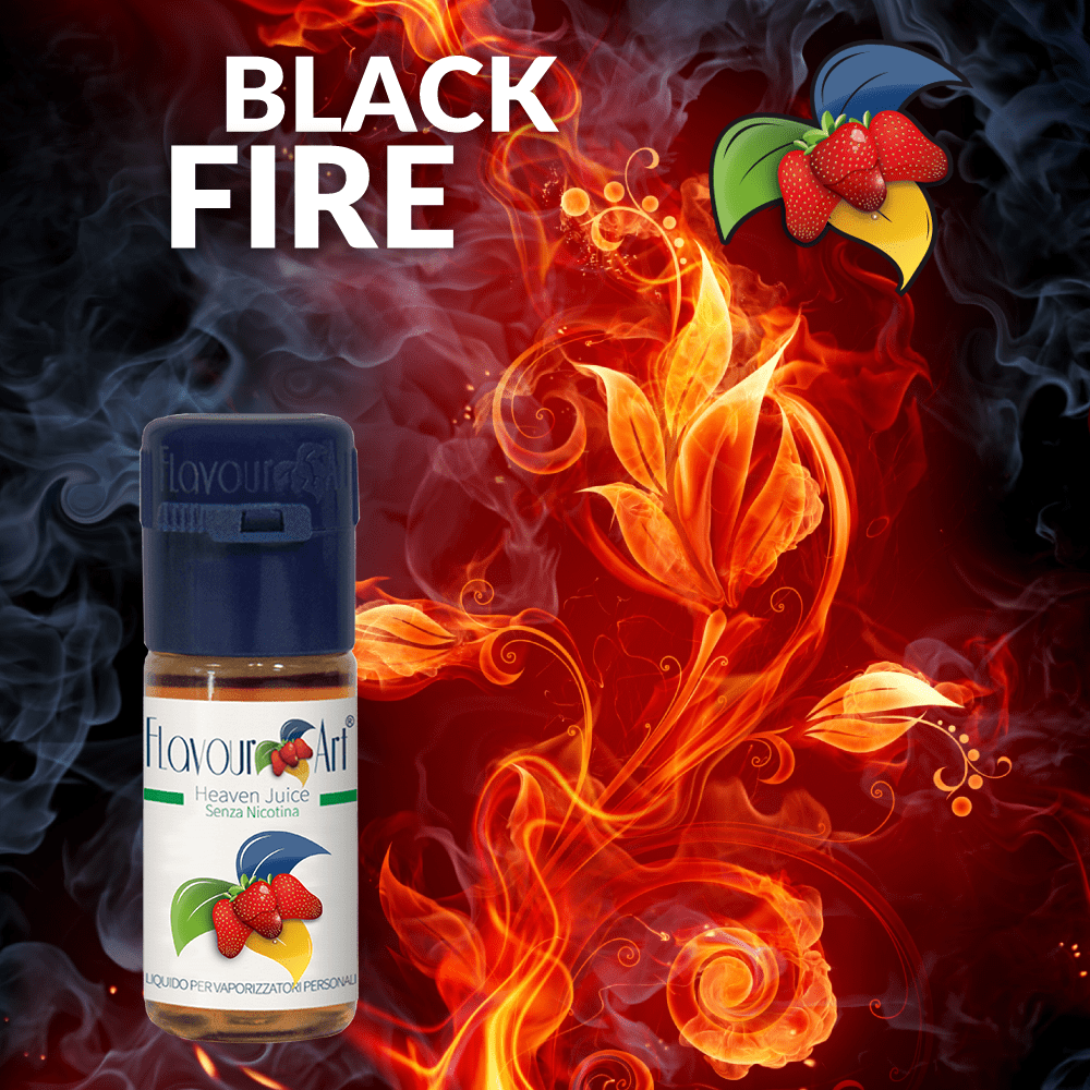 ELIQUID - 10ML - FLAVOURART ITALY - BLACK FIRE ( ΚΑΠΝΟΣ & ΚΑΡΑΜΕΛΑ ) 0mg