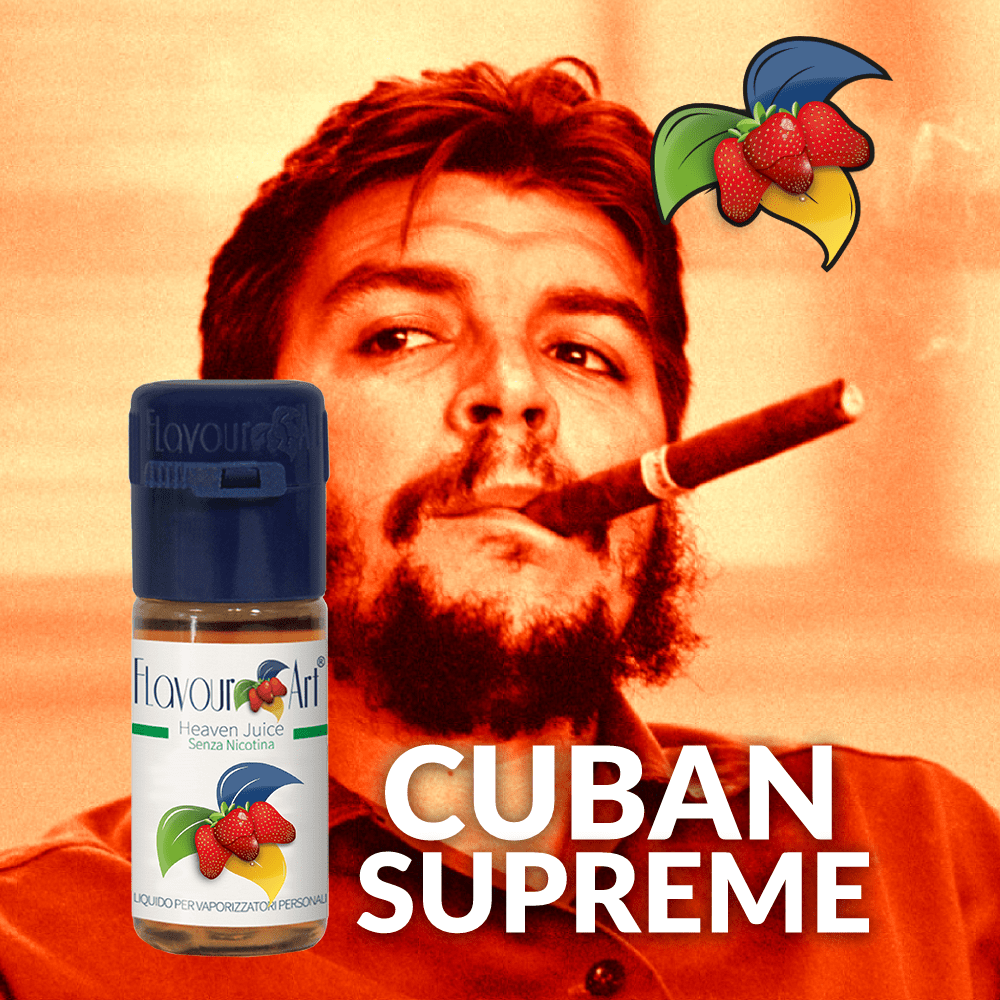 ELIQUID - 10ML - FLAVOURART ITALY - CUBAN SUPREME ( ΚΑΠΝΟΣ & ΚΑΚΑΟ ) 0mg