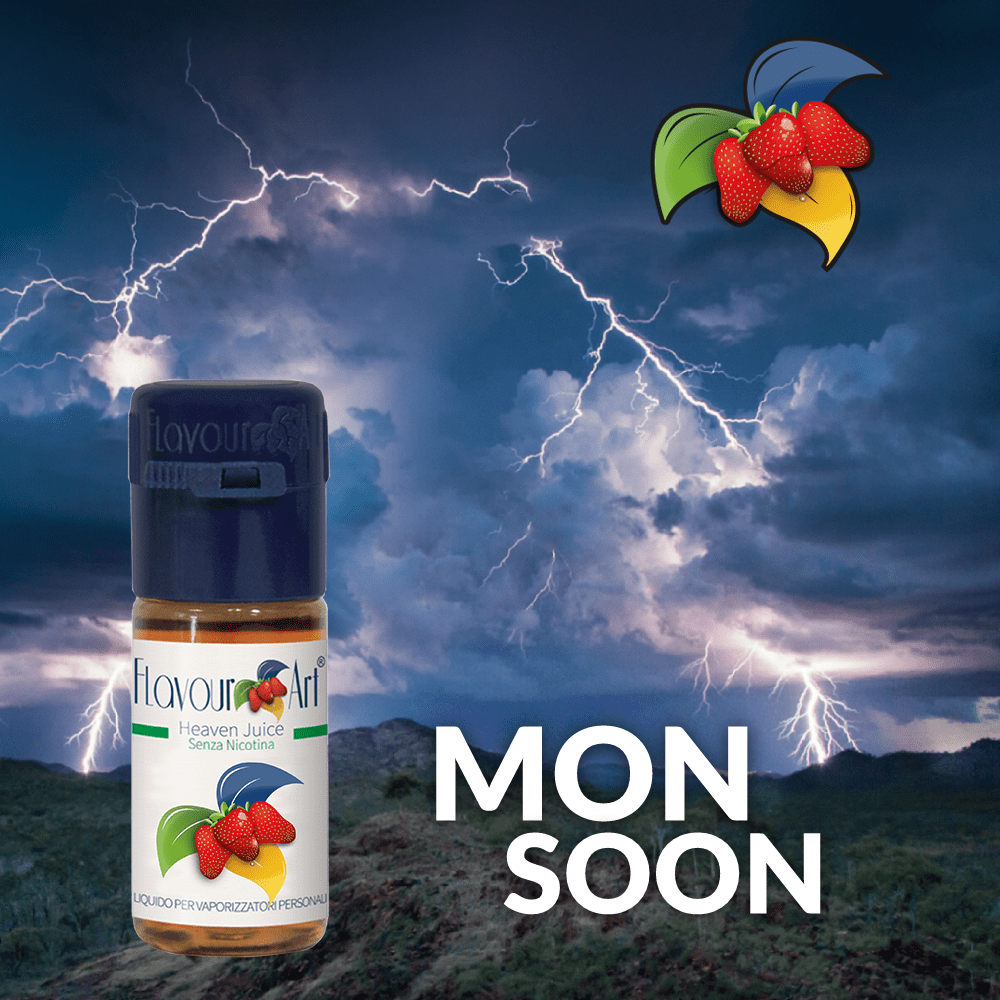 ELIQUID - 10ML - FLAVOURART ITALY - MONSOON ( ΣΚΟΥΡΟΣ ΠΙΚΑΝΤΙΚΟΣ ΚΑΠΝΟΣ, ΦΡΟΥΤΑ & ΒΑΝΙΛΙΑ ) 0mg