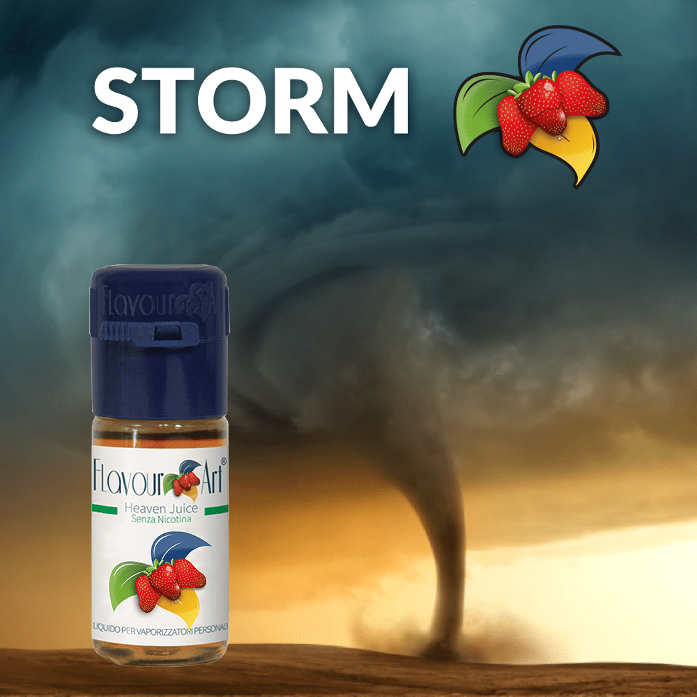 ELIQUID - 10ML - FLAVOURART ITALY - STORM ( ΠΙΚΑΝΤΙΚΟΣ ΣΚΟΥΡΟΣ ΚΑΠΝΟΣ ) 0mg