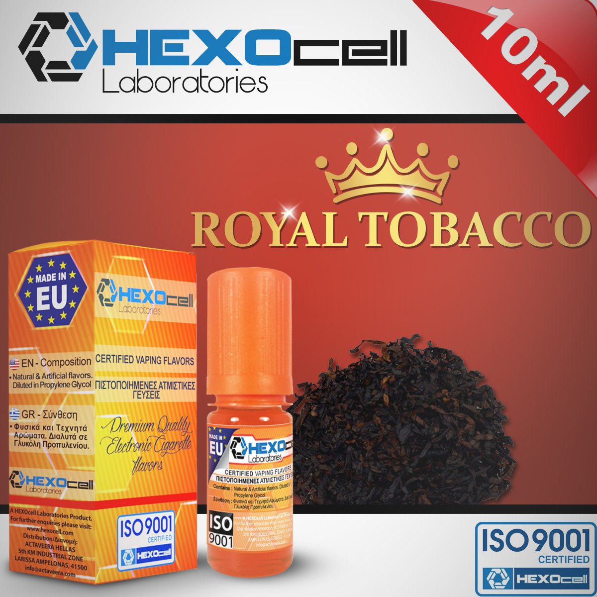 D.I.Y. - ΑΡΩΜΑ - HEXOCELL 10ML - ROYAL (ΠΟΛΥΤΕΛΕΣ ΜΙΓΜΑ ΑΠΑΛΩΝ ΚΑΠΝΩΝ ΚΑΙ ΜΕΝΘΟΛΗΣ) - 6%