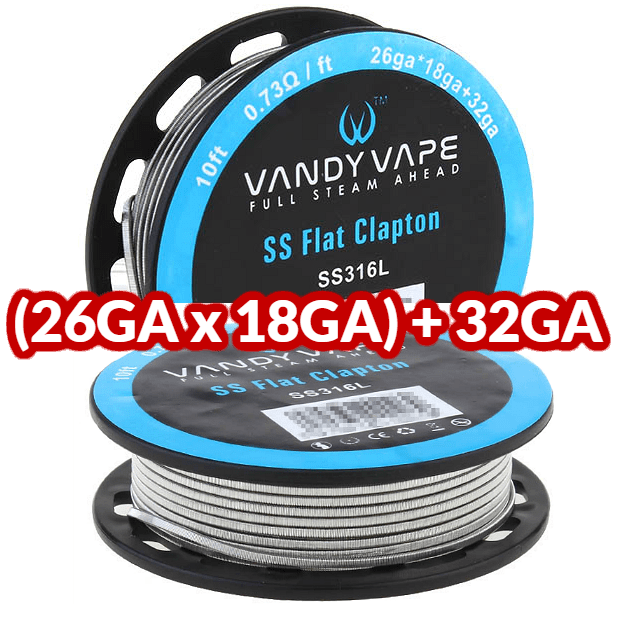 ΑΤΜΟΠΟΙΗΤΗΣ - ΣΥΡΜΑ VANDY VAPE FLAT CLAPTON SS316L ( 10ft )